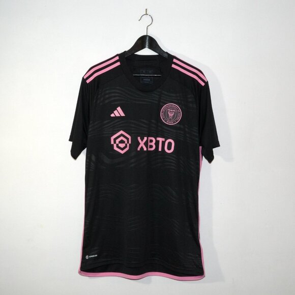 Adidas Inter Miami CF MLS Away Jersey Black Pink HI1888 Mens XL EUC - Picture 1 of 10